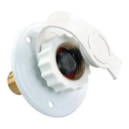Jr Products CITY WATER FLANGE, METAL, WHITE, MPT 62165